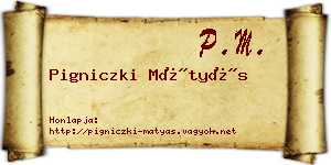 Pigniczki Mátyás névjegykártya