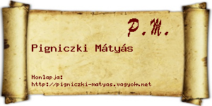 Pigniczki Mátyás névjegykártya