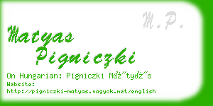 matyas pigniczki business card